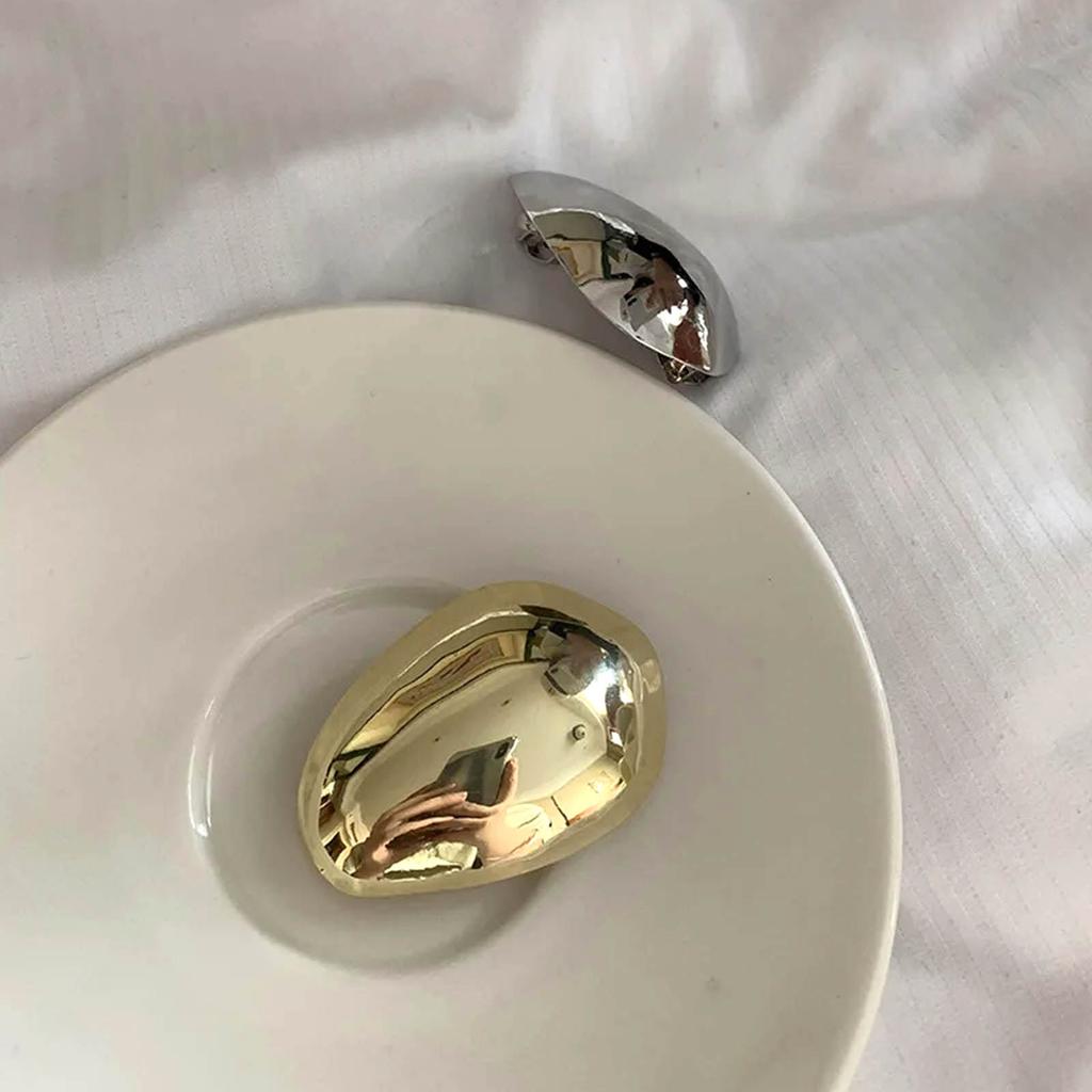 Простые заколки из сплава Милые заколки для волос Металлические заколки-яичная скорлупа Боковые заколки для волос Модные аксессуары для женщин девушек