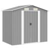VidaXL Garden Storage Shed Metal Grey 204 X 132 X 186 Cm 42983