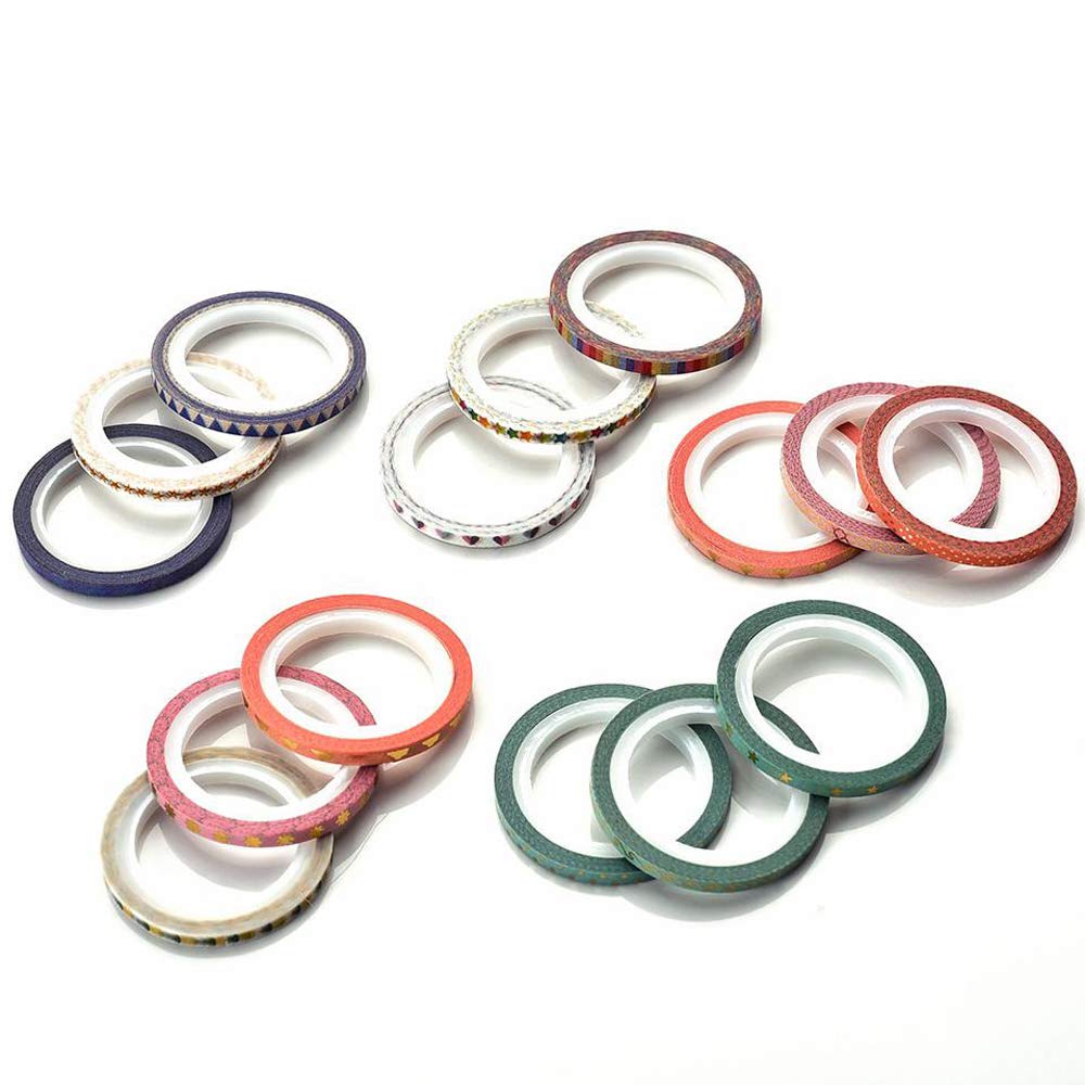 PBM Masking 48 Narrow Christmas Tape, Rolls, 3mm, Bulk, Thin, Wrapping, Gift, Decoration, Design, Colorful, Sparkling,