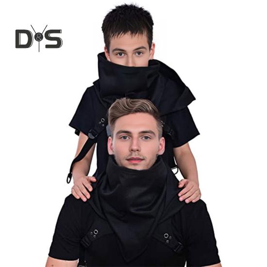 Капюшон-капюшон в стиле киберпанк, короткий шарф, средневековый плащ, шляпа ассасина, языческий костюм, аксессуар, плащ воина, наряд для косплея на Хэллоуин