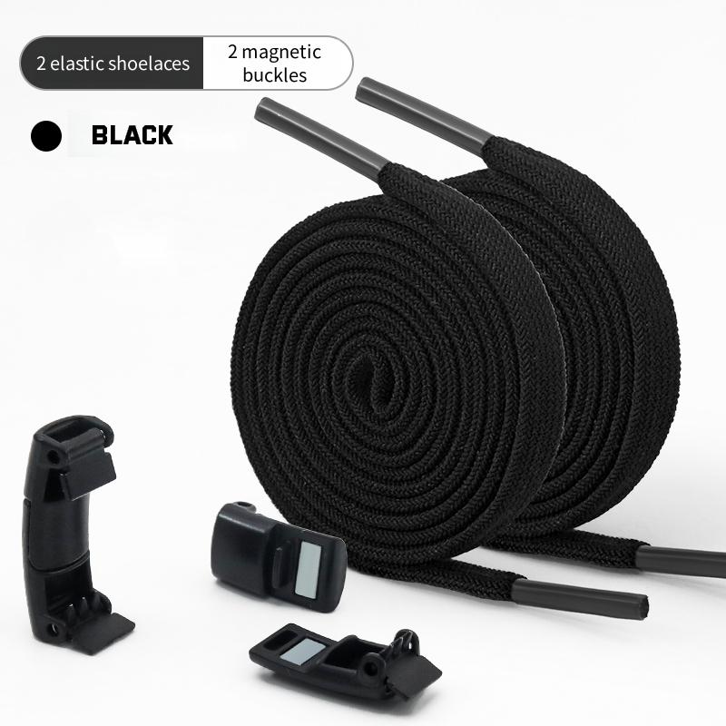 NO.8 Elastic Laces Sneakers Magnetic Lock Shoe Laces Without Ties Kids Adult 8MM Widened Flat No Tie Shoelaces for Shoes Accessories