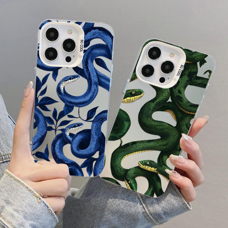 Крутой Креативный Темный Чехол-Змея для Телефона iPhone 16 15 Pro Max 14 13 12 11 Pro Max 13 Mini 14 15 16 Plus Ударопрочные Задние Крышки