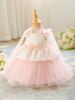Новый официальный набор из сетчатого платья-принцессы для младенцев и маленьких девочек - Платье для дня рождения и вечернее платье