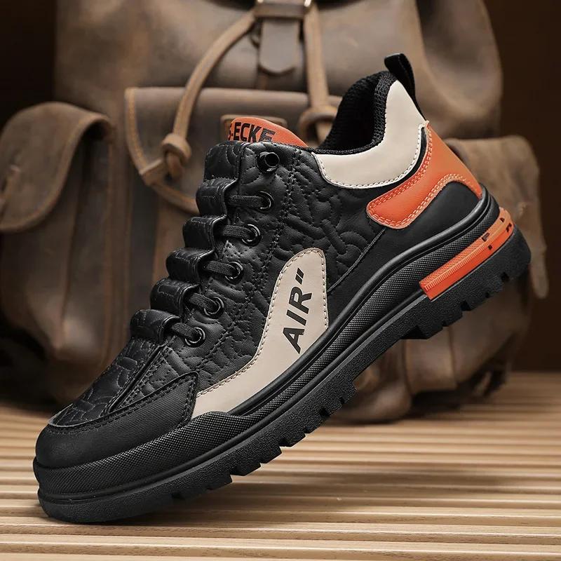 Luxury 2024 Men's New Leather Versatile Casual Shoes Wear-resistant and Anti Slip Sports Shoes High-quality Running Shoes