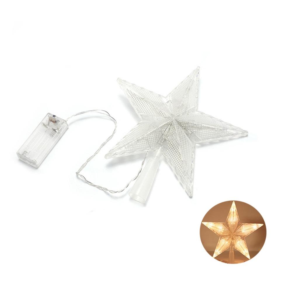 LED Christmas Tree Topper Star Glowing Reusable Christmas Tree Topper Night Light 20cm Battery Powered Xmas Atmosphere Light