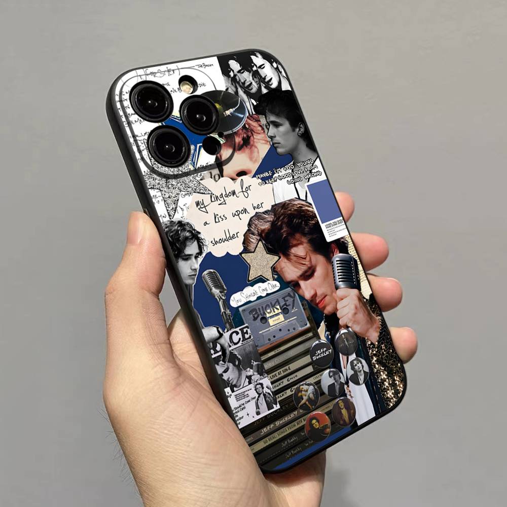J-Jeff B-Buckley Для IPhone 17 16 15 14 13 12 11 Pro Max Plus Ударопрочный Черный Мягкий Чехол для Телефона
