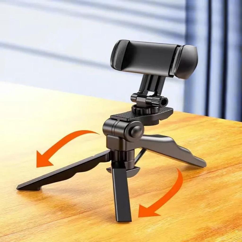 Portable Phone Holder: Telescopic Desktop Stand with Clip Handle for Douyin Selfies and Tripod Use