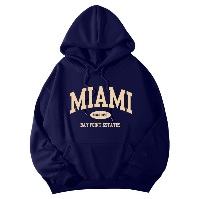 Unisex Winter Hooded Sweatshirt Loose Fit Printed Long Sleeve Casual Streetwear