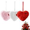 6pcs Handmade Fluffy Heart Christmas Balls Ornaments Christmas Tree Decorations  Holiday Decorations