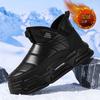 Однопедальные хлопковые туфли среднего размера, с набивным рисунком и утолщенной подошвой, теплые мужские ботинки, зимние, новые, водонепроницаемые, черные, снегоступы