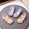 Girls Princess Shoes Lace Bows Elegant Children Flat Shoes Mesh Breathable 2025 Summer New Kids Casual Shoes Round Toes Non-slip