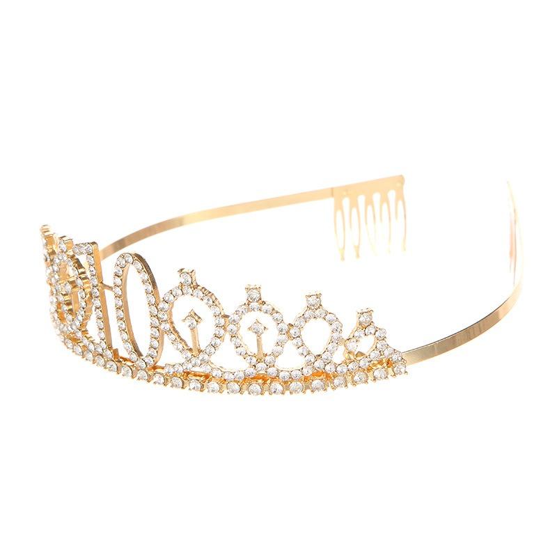 Модный сплав горный хрусталь цифровая корона горный хрусталь день рождения корона тиара 10-й день рождения аксессуары для волос