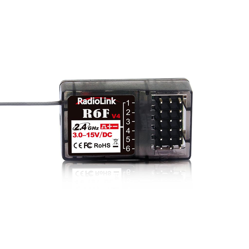 Радиоуправляемый приемник Radiolink R6F, 6-канальный, 2,4 ГГц, с телеметрией напряжения, дальность управления 400 м, для RC-краулеров, дрифт-машин и лодок, совместим с