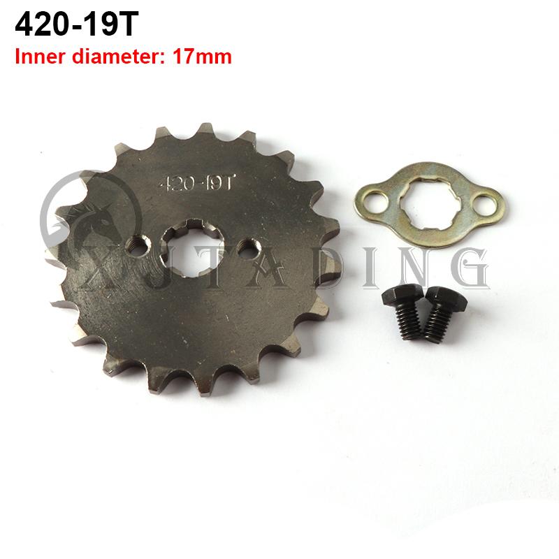 Front Engine 420# 17mm 20mm 10T-19T Toothed Sprocket & Fixed Plate Lock For Dirt Pit Monkey Dax Bike Go Kart ATV Quad Motorcycle