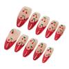 Ногти ручной работы Типсы средней длины Миндально-красные Красные телесного цвета Бежевые накладные ногти Французский вишневый дизайн Стильные накладные ногти 10 штук Sun&Beam (#217 Л)