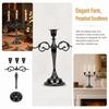 Black Dual-use Tabletop Candlestick 9.84x10.63in Dinner Decor Candle Stand  Living Room Display