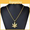 Stylish European And American Hip Hop Necklace With Alloy Maple Leaf Pendant For Men