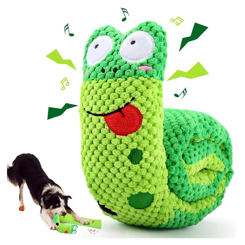 Dog Puzzle Toy Plush Sound Toys Foldable Snail Sniffing Interactive Squeak Food Molar Dog Pet Toy Supplies Foraging Training