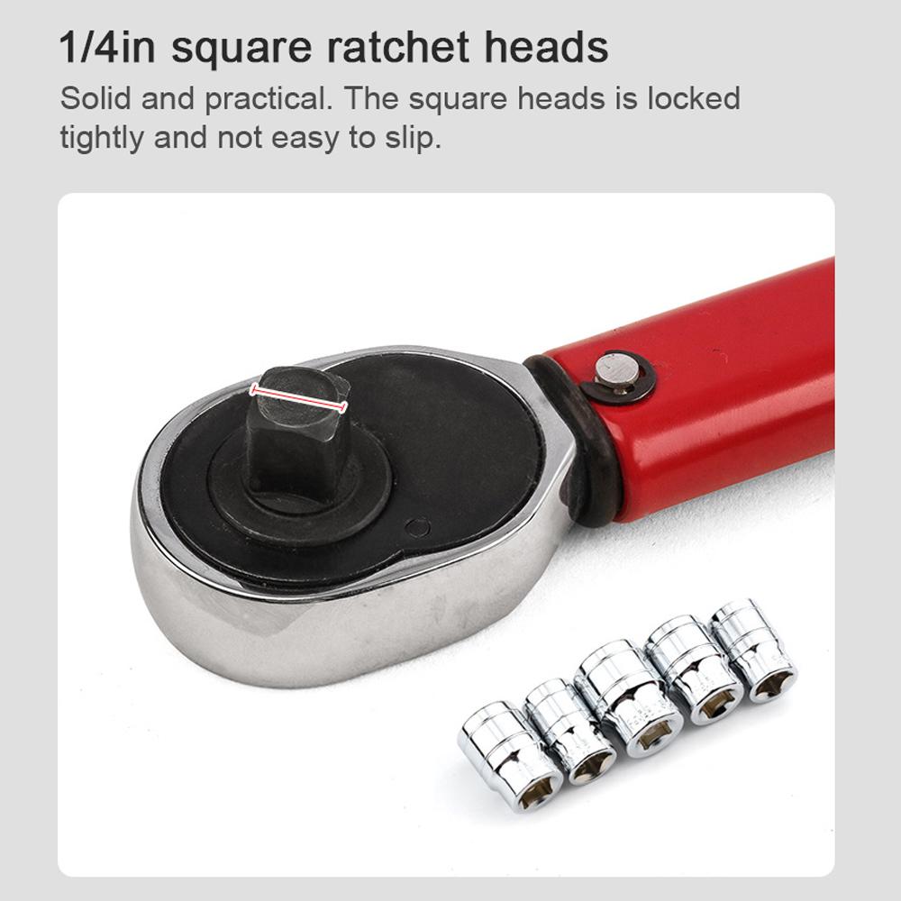 Регулируемый динамометрический ключ 1/4 дюйма, гаечный ключ 5-25 Нм, ручной инструмент, велосипед, мотоцикл, автомобиль, ремонт