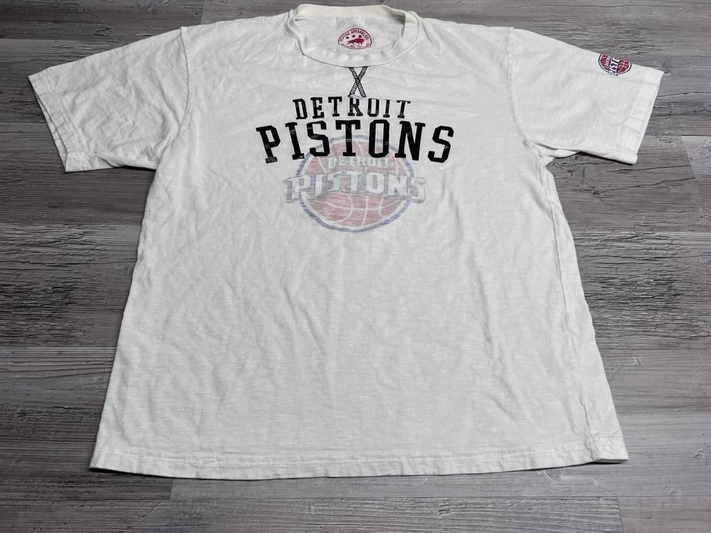 Detroit Pistons T-Shirt Inside Out Ghost Print NBA Graphic Tee Sportiqe Size XL