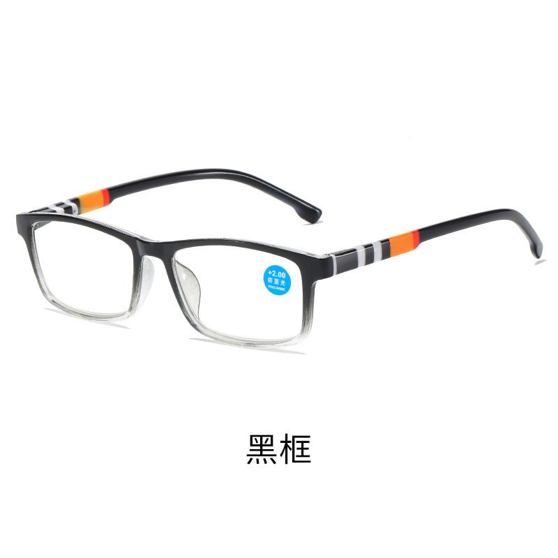 New fashion anti-blue presbyopic glasses spring leg HD reading glasses for elderly with stylish printing