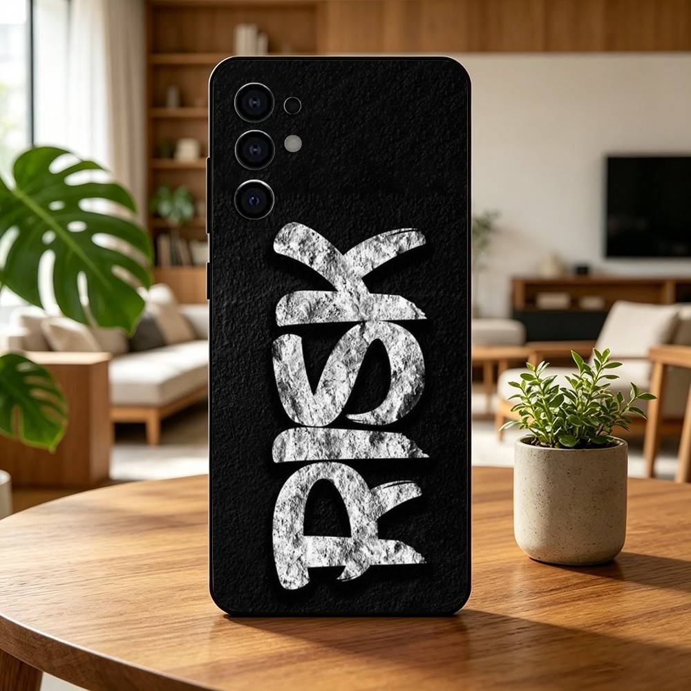 Дневной трейдер РИСК БОГАТЫЙ Чехол для телефона для Samsung S25,S24,S21,S22,S23,S30,Ultra,S20,Plus,Fe,Lite,Note,10,Черный Чехол