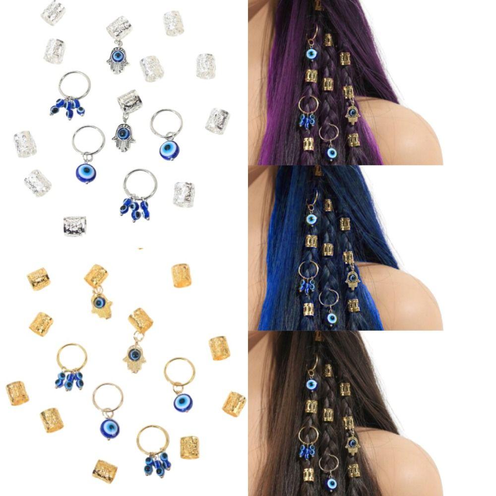 16 шт. Дреды Дреды Бусины Глаз Дьявола Трубочки для Плетения Волос Полые Кольца для Волос Мужские