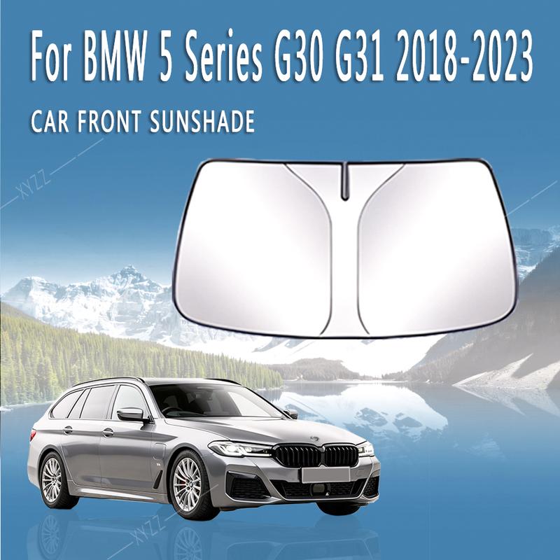 Car Front Windshield Sunshade Heat Insulation Sun Visor Summer Auto Accessories For BMW 5 Series G30 G31 2018~2023 2019 2020