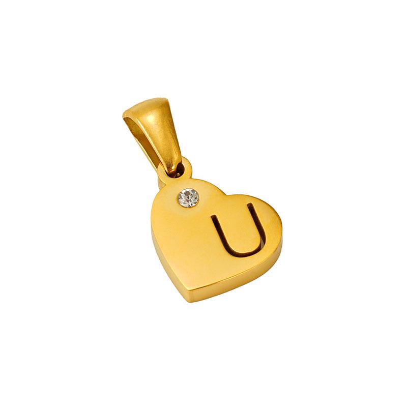 Подвеска «Любовь» из 26 букв: Ожерелье с инициалами в форме сердца из нержавеющей стали для женщин