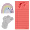 Sunstar Stationery Snoopy Sticky Notes in Clear Glitter with S2831589 Case, Pink,