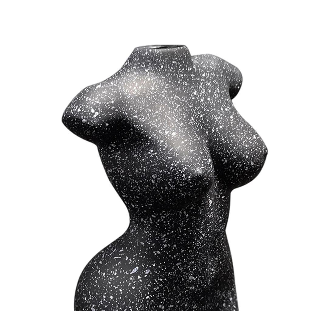 Resin Female Body Vase Resin Plants Pot Women Statues Desktop Ornament Decor