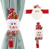Christmas Curtain Tie Clips Set Easy Installation Santa Claus Snowman Shape Holiday Season Curtain Tiebacks Holiday Decoration
