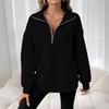 2025 Euro-American Cross-border Half-zip Long-sleeve Loose One-piece Hoodie for Autumn/Winter