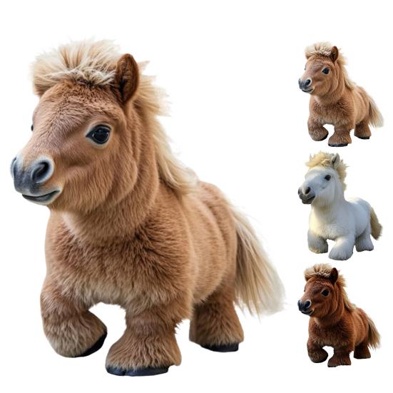 Детская электронная плюшевая игрушка пони, ходячая интерактивная лошадка, мягкая игрушка для малышей, мальчиков и девочек, образовательная игрушка-симулятор в виде животного