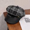 Ретро восьмиугольный берет для женщин с клетчатым дизайном для осени и зимы