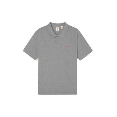 Levis Однотонная рубашка-поло с коротким рукавом и воротником на пуговицах, унисекс, серый A0229-0002
