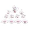 1Комплект 1:12 миниатюрных керамических чайных сервизов для кукольного домика, чашка, чайник, поднос, цветы, столовые приборы, кухонный декор, игрушечные аксессуары для кукольного домика