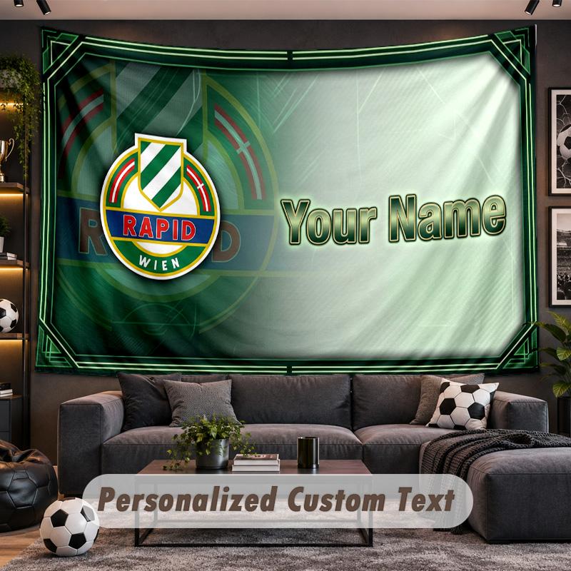 Rapid Wien FC Personalized Tapestry Support Custom Name, Wall Art Home Decoration