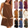 2024 Women's Corduroy Sleeveless Vest Y2K Dress - Autumn/Winter European & American Style