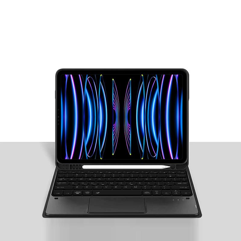 Keyboard Case For iPad Pro 11 1st 2nd 3rd 4th Air 4th 5th Air 11 Inch M2 M3 Touchpad Backlight Smart Cover With Pencil Holder