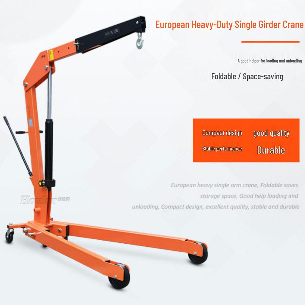 Hoular European Single Girder Crane LH-D10 - Mobile Folding Single Arm Crane for Lifting and Pallet Handling