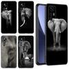 Animal Elephant Black Silicone Phone Case For Xiaomi Mi 9 SE 8 10T 11 12 13 Lite 9T 11T 12S 12T 13T 14 Pro 5G NE 11i 12X