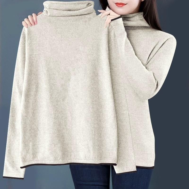 Women S Plus Size High Neck Long Sleeve Fleece Lined T Shirt Slim Fit For Mom