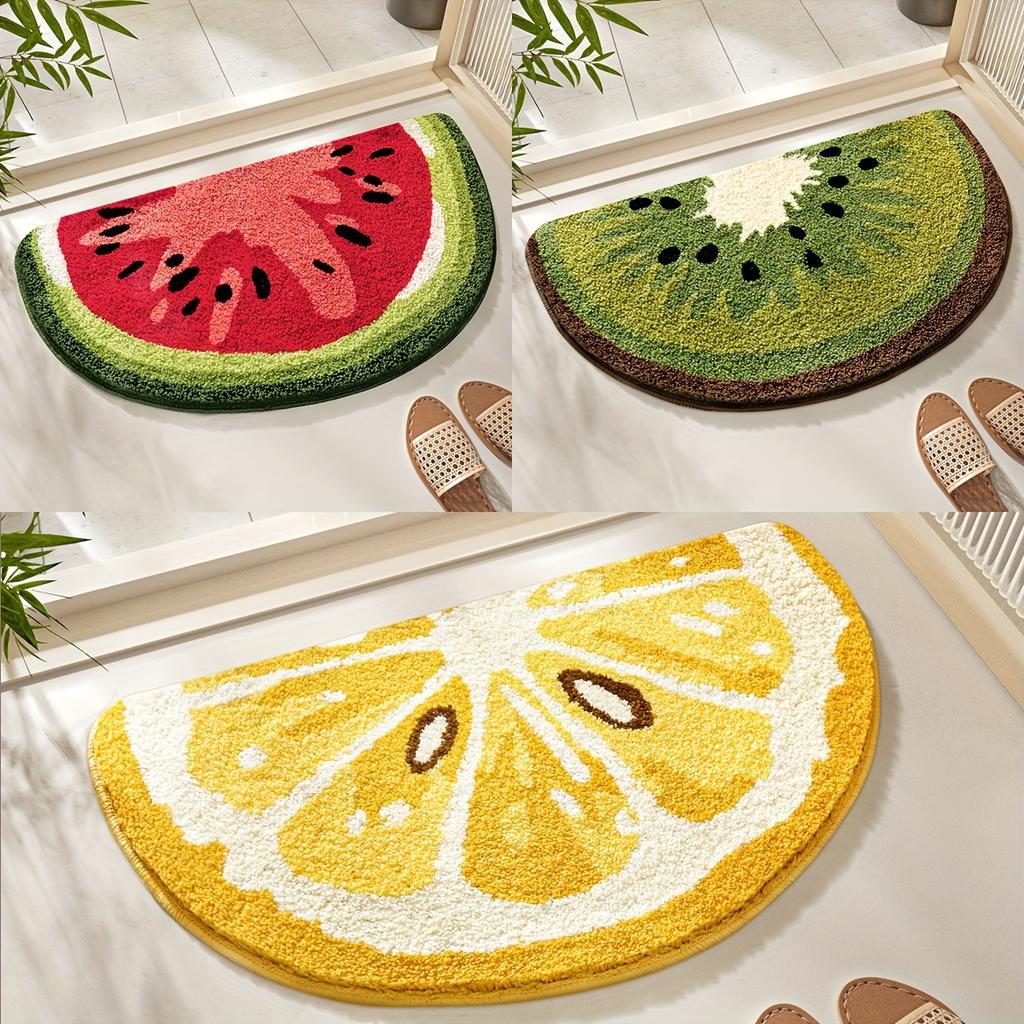 Ultra-Soft Fruit Pattern Bath Mat - Non-Slip, Absorbent & Machine Washable Rug for Shower, Bathtub, and Sink - Perfect Christmas Gift, Christmas Decor