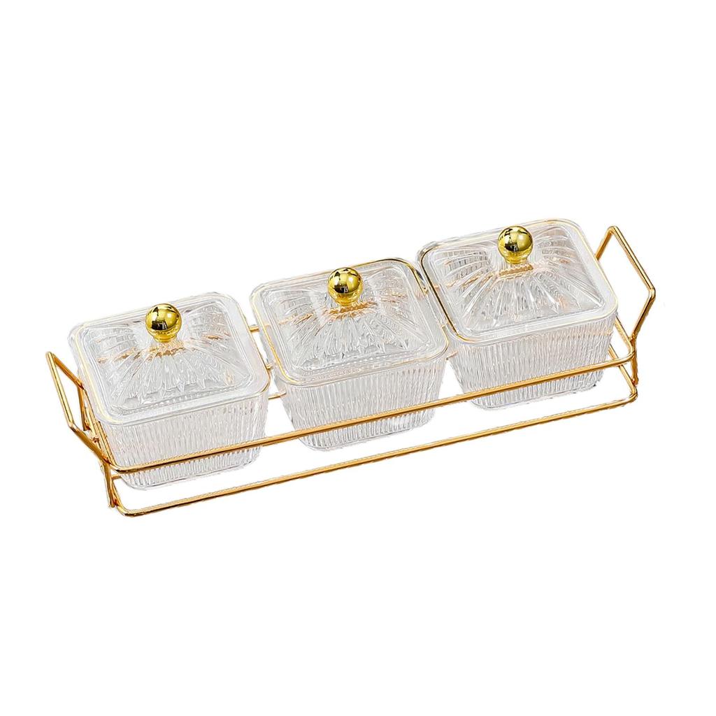 Creative Divided Serving Platter with Lid Appetizer Serving Tray Snack Dishes Food Storage Box Nuts Tray for Nuts Fruits