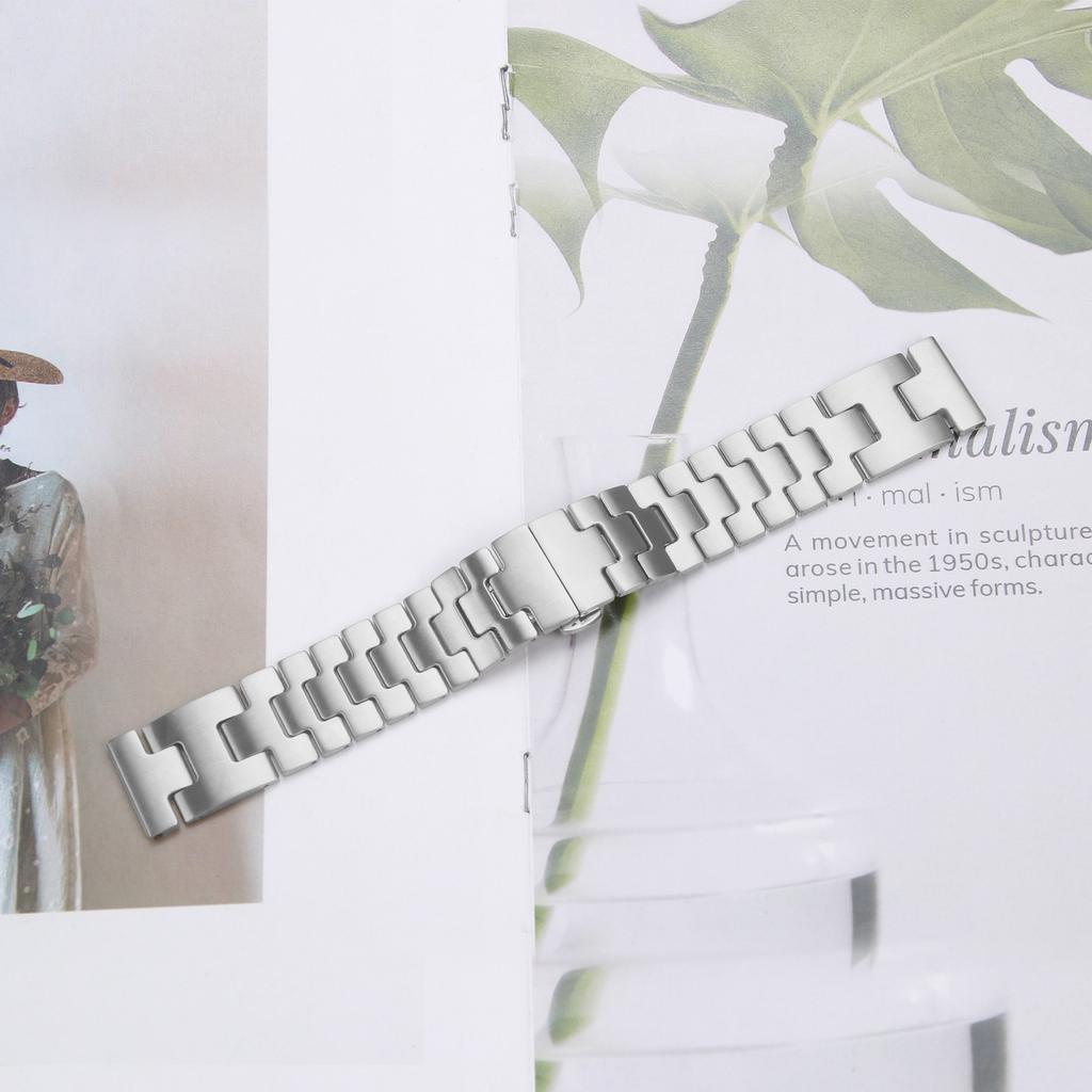 Для Huawei Watch GT 3 Pro 46мм Сменный ремешок H-типа Застежка-бабочка Браслет для часов из нержавеющей стали Серебристый