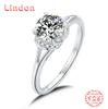 Lindon женское классическое кольцо из стерлингового серебра 925 пробы с муассанитом женские ювелирные изделия свадебный подарок для вечеринки