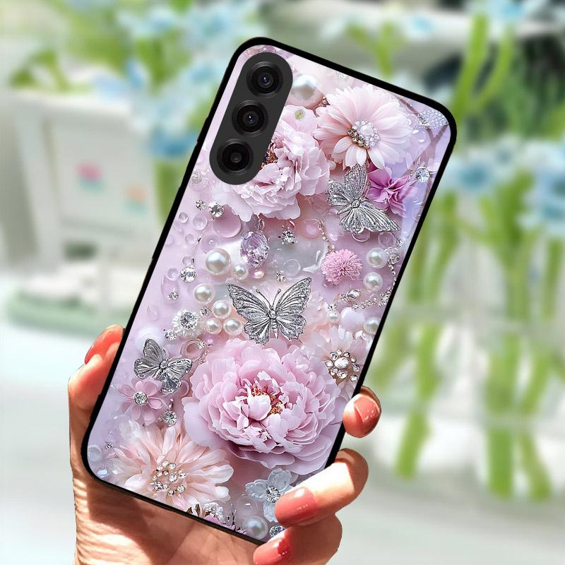 Чехол для телефона Samsung Galaxy S25 FE Модный чехол-бампер из закаленного стекла для задней панели телефона Samsung S25FE S 25 FE Защита объектива Fundas