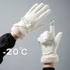 Autumn and Winter Warm Gloves for Women  Thickened with Fleece Windproof Cute Butterfly Student Outdoor Cycling Touch Screen Skiing Gloves