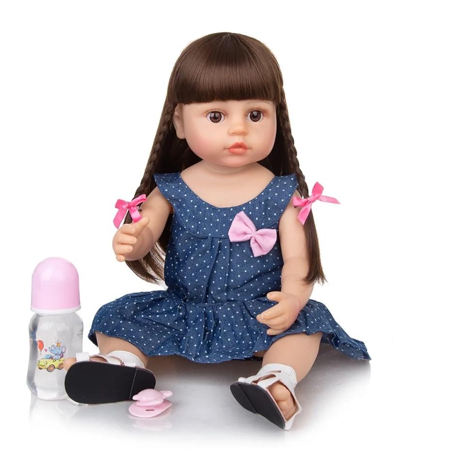 55 см кукла Bebe Reborn для маленьких девочек, розовая принцесса, очень мягкая силиконовая красивая кукла для всего тела, настоящая сенсорная игрушка, подарки